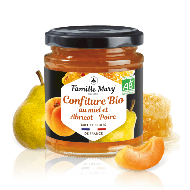 Confiture au miel et Abricot Poire bio